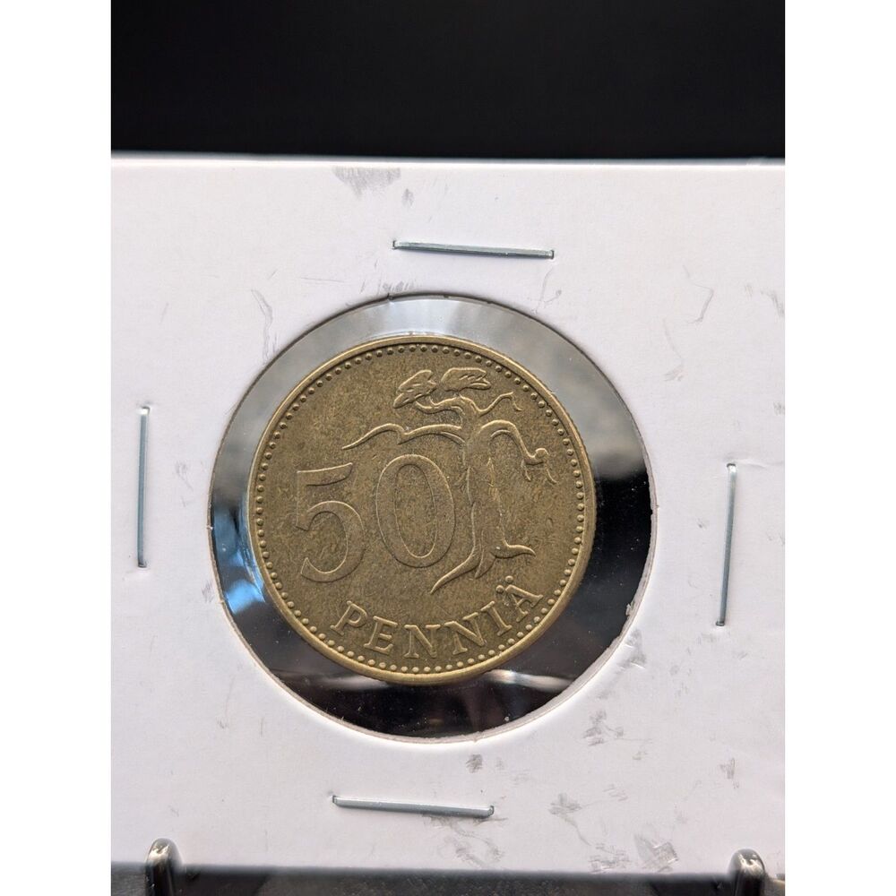 Vintage 1974 Finland 20 Pennia Coin Suomen Tasavalta Finnish Lion Bronze Flip